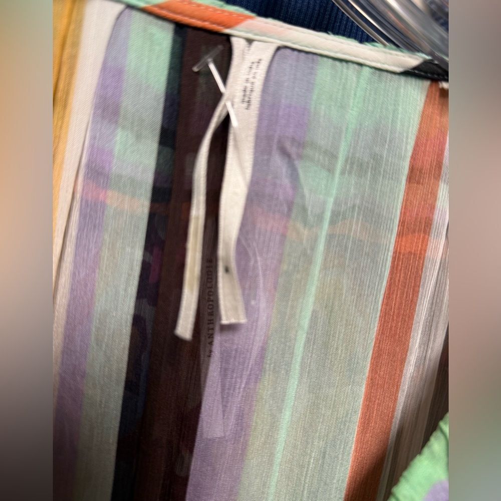 NWOT Anthropologie The Marais Printed Striped Chiffon Maxi Dress - Picture 6 of 6